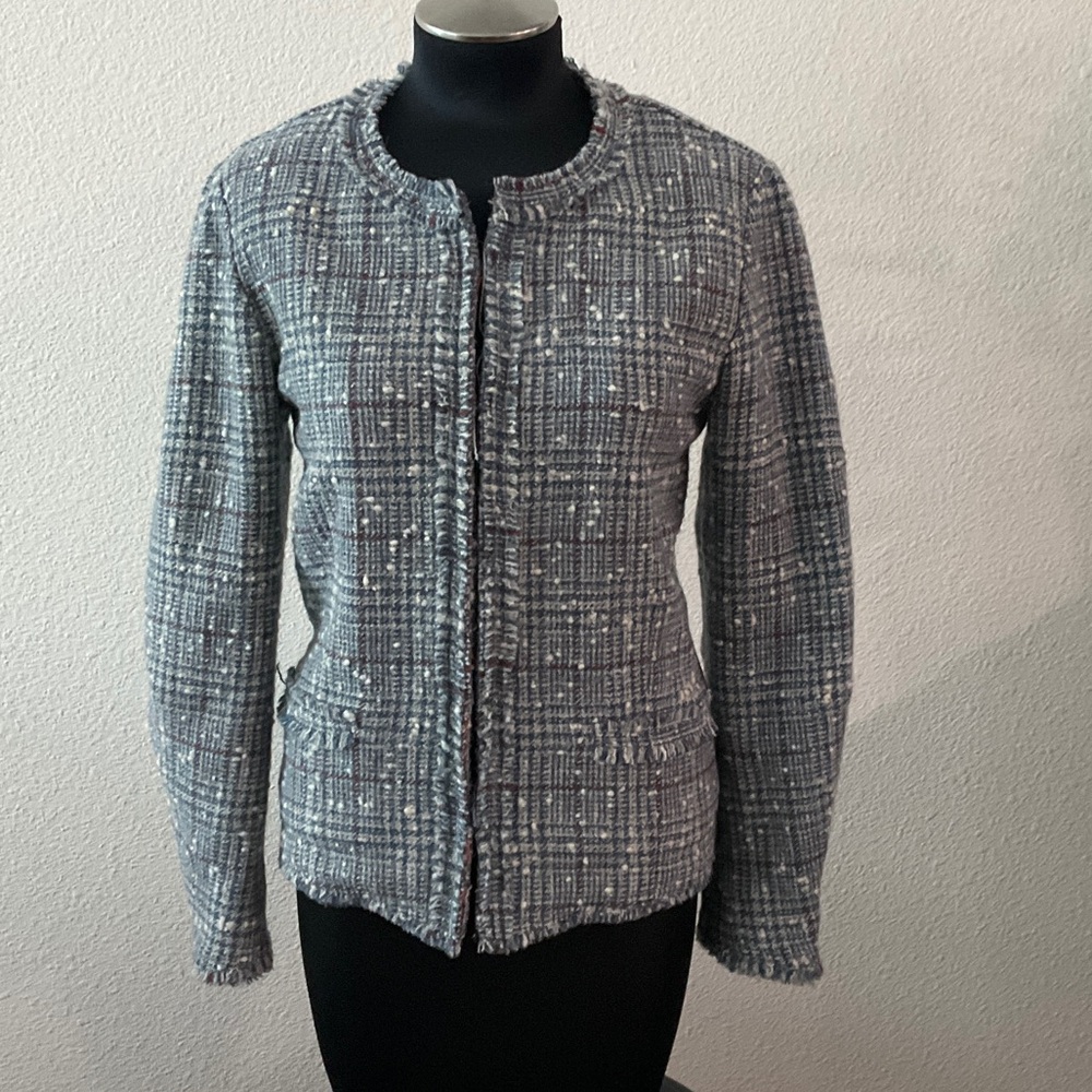 Isabel Marant Étoile sz S wool plaid blue gray red and white blazer jacket